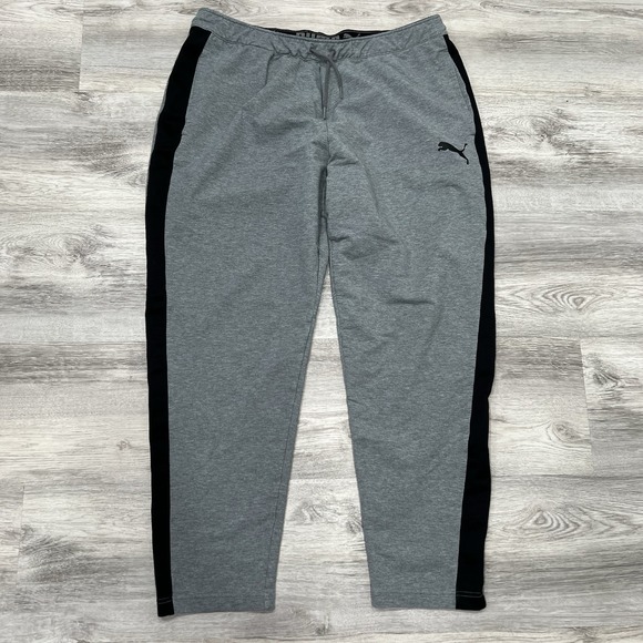 Puma Track Pants Men's‎ XL Gray Pull On Drawstring - Picture 1 of 7